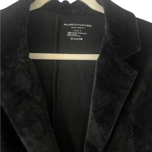 Majestic Filatures Black Blazer. Velour. One Button. NWT - Picture 13 of 13